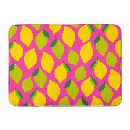 Carolines Treasures Lemons & Limes on Pink Machine Washable Memory Foam Mat BB5143RUG